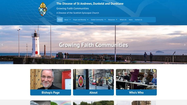 Screenshot of the Diocese Of St Andrews Dunkeld & Dunblane General Fund website