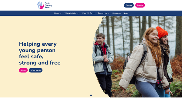 Screenshot of the Safe Strong And Free Project website