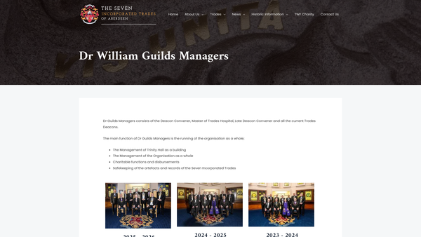 Screenshot of the Dr William Guilds Managers website
