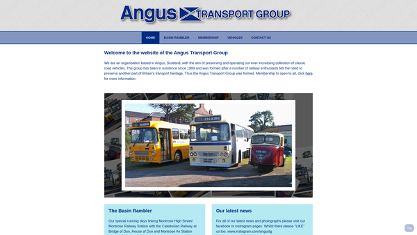 Screenshot of the Angus Transport Group website