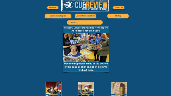 Screenshot of the Cue & Review Recording Services Ltd website