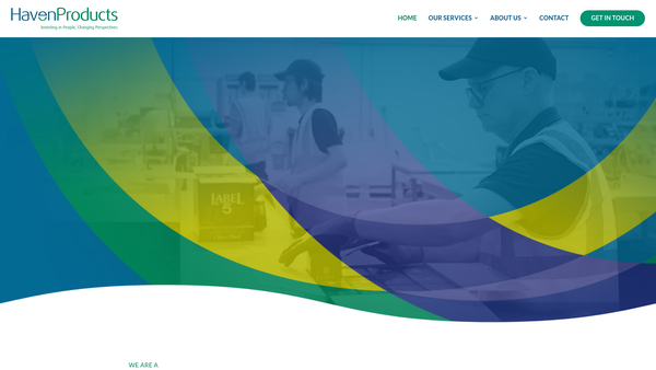 Screenshot of the Haven Products Ltd website