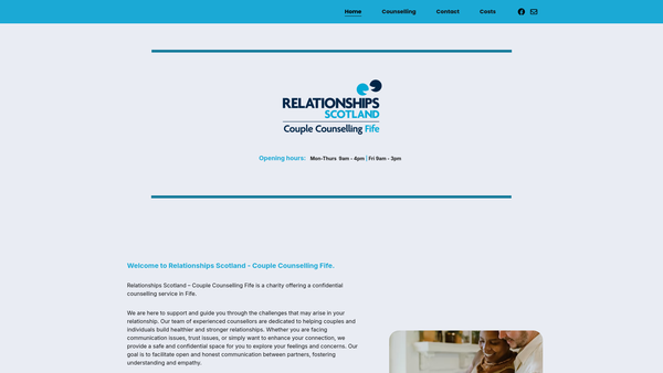 Screenshot of the Relationships Scotland - Couple Counselling Fife website