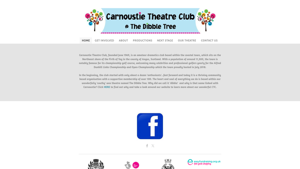 Screenshot of the Carnoustie Theatre Club website
