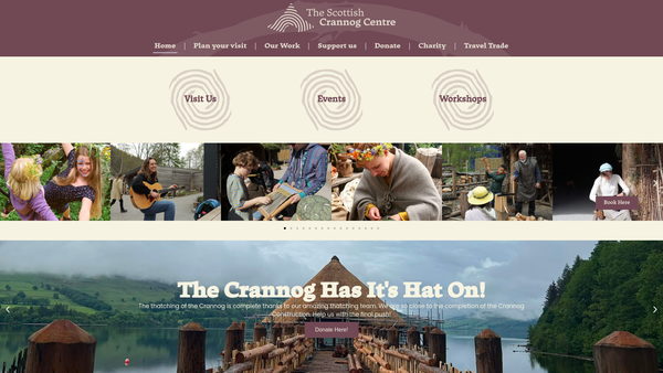 Screenshot of the The Scottish Crannog Centre Trust website