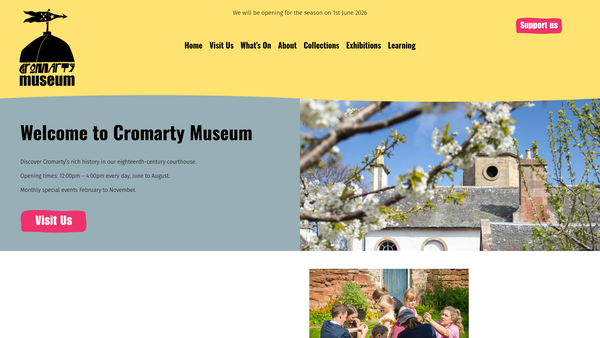 Screenshot of the Cromarty Courthouse Trust website
