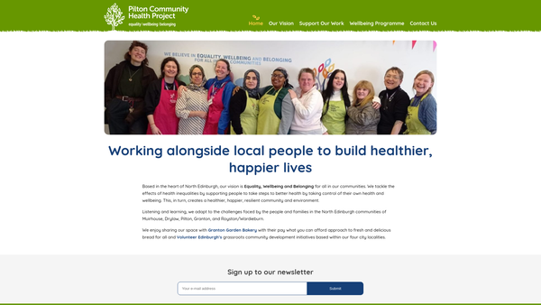 Screenshot of the Pilton Community Health Project website