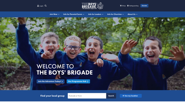 Screenshot of the 93rd Glasgow Company Boys Brigade website