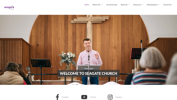 Screenshot of the Seagate Evangelical Church website
