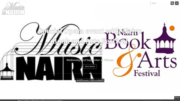 Screenshot of the Music Nairn website