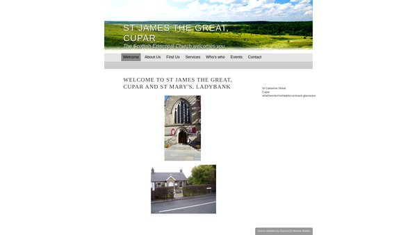 Screenshot of the St James The Great Scottish Episcopal Church: Cupar website