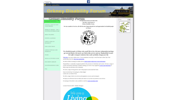 Screenshot of the Orkney Disability Forum website