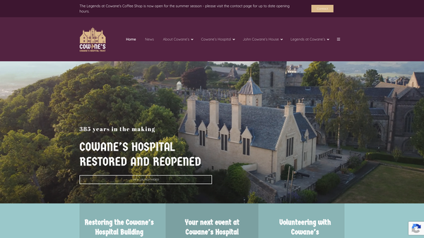 Screenshot of the Patrons Of Cowane Hospital website