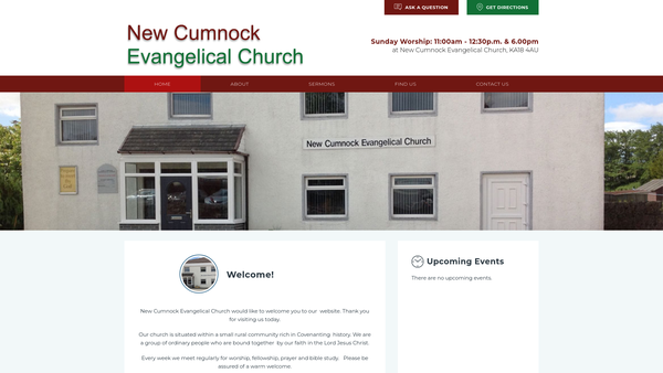 Screenshot of the New Cumnock Evangelical Church website