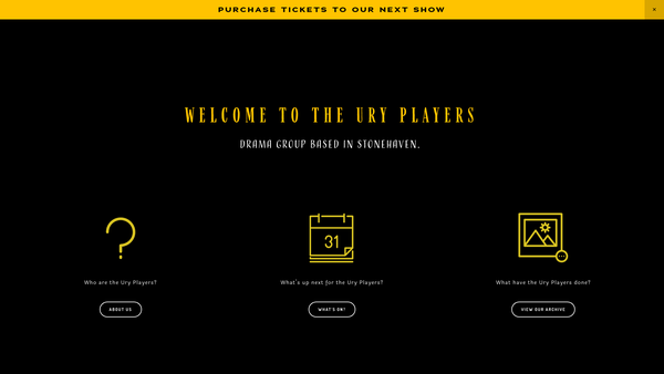 Screenshot of the Ury Players Stonehaven website