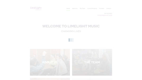 Screenshot of the Limelight Music website