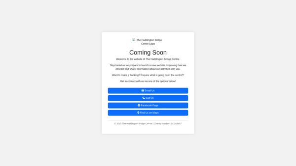 Screenshot of the The Haddington Bridge Centre website