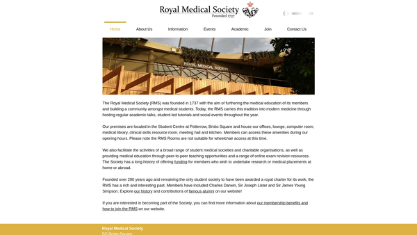 Screenshot of the Royal Medical Society website
