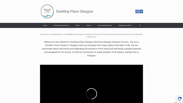 Screenshot of the Dwelling Place Glasgow Ltd website