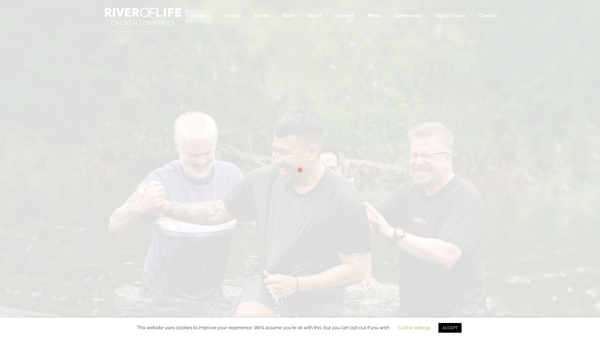 Screenshot of the River Of Life Church website