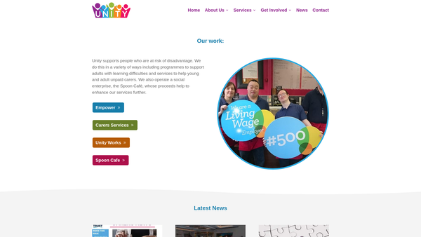 Screenshot of the Unity Enterprise website