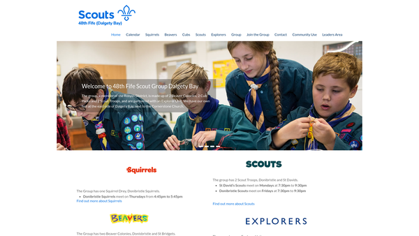 Screenshot of the 48th Fife (Dalgety Bay) Scout Group website