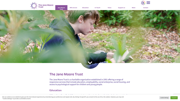 Screenshot of the Jane Moore Trust website