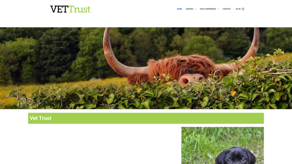 Screenshot of the Veterinary Education Trust For Continuing Professional Development website