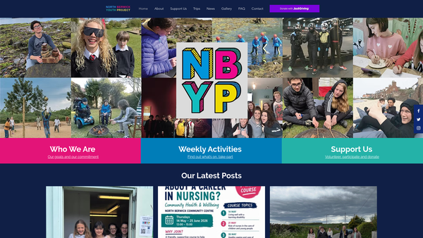 Screenshot of the North Berwick Youth Project Limited website