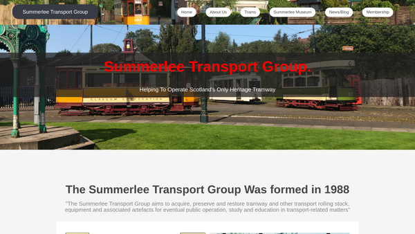 Screenshot of the Summerlee Transport Group website