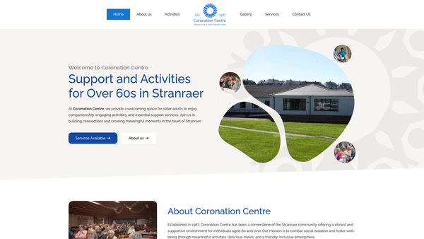 Screenshot of the Coronation Day Centre Limited website