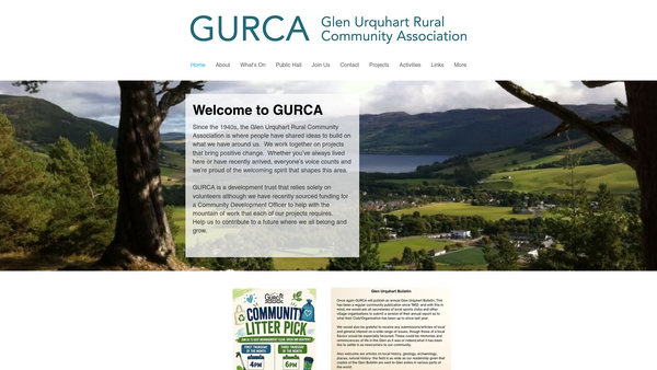 Screenshot of the Glen Urquhart Rural Community Association SCIO website