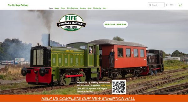 Screenshot of the Kingdom Of Fife Railway Preservation Society website