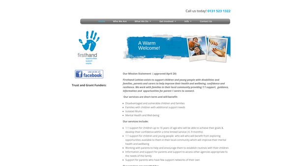 Screenshot of the Firsthand Lothian website
