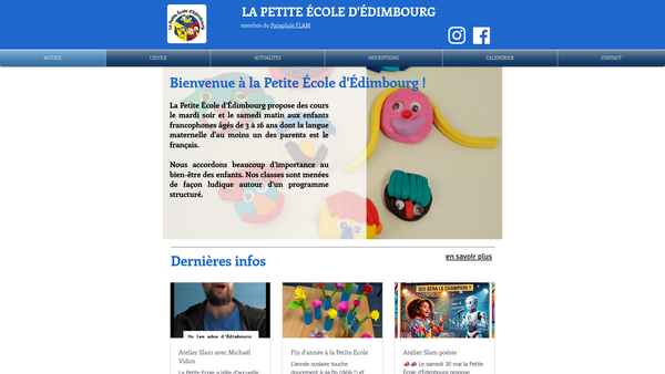 Screenshot of the La Petite Ecole website