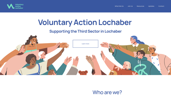 Screenshot of the Voluntary Action Lochaber website
