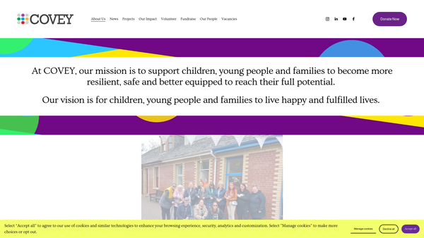 Screenshot of the Community Volunteers Enabling You Ltd website