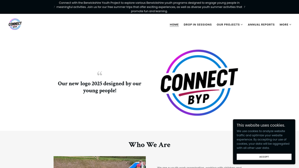 Screenshot of the Connect Berwickshire Youth Project website