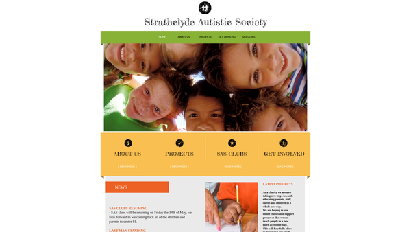 Screenshot of the Strathclyde Autistic Society website