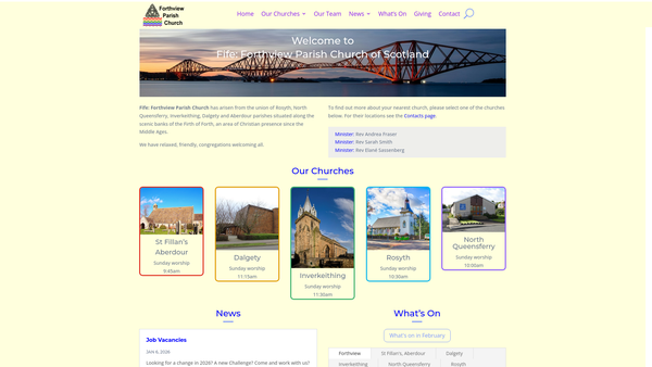 Screenshot of the Fife: Forthview Parish Church of Scotland website