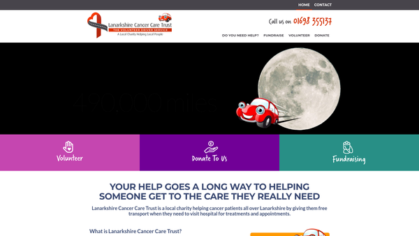 Screenshot of the Lanarkshire Cancer Care Trust website