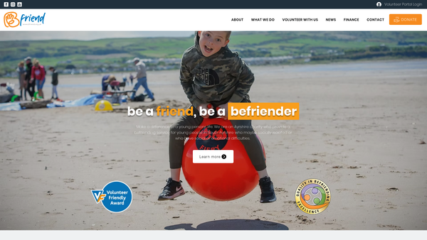 Screenshot of the South Ayrshire Befriending Project website