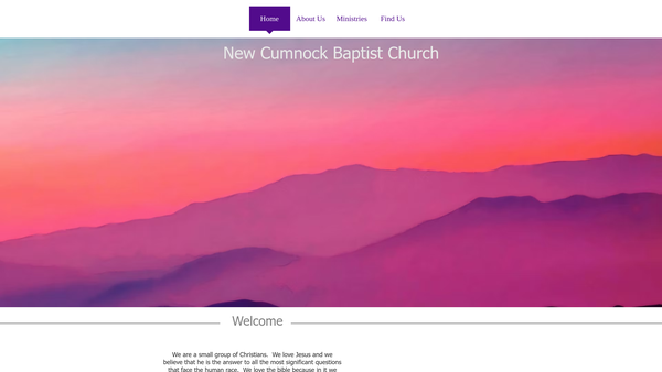 Screenshot of the New Cumnock Baptist Church website