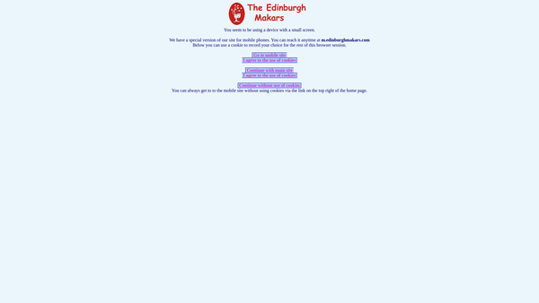 Screenshot of the Edinburgh Makars website