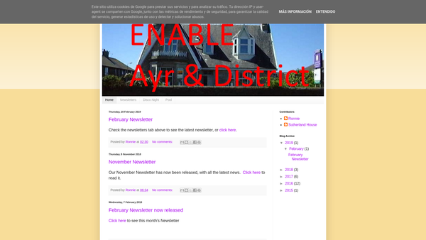 Screenshot of the Enable Ayr & District SCIO website