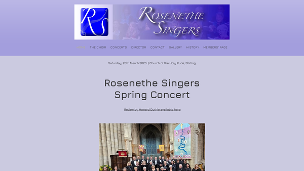 Screenshot of the Rosenethe Singers website