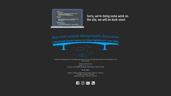 Screenshot of the Skye And Lochalsh Mental Health Association website