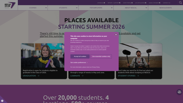Screenshot of the Board of Management of North East Scotland College website