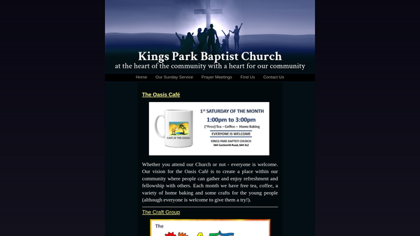 Screenshot of the Kings Park Baptist Church website
