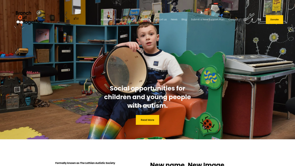 Screenshot of the Lothian Autistic Society website